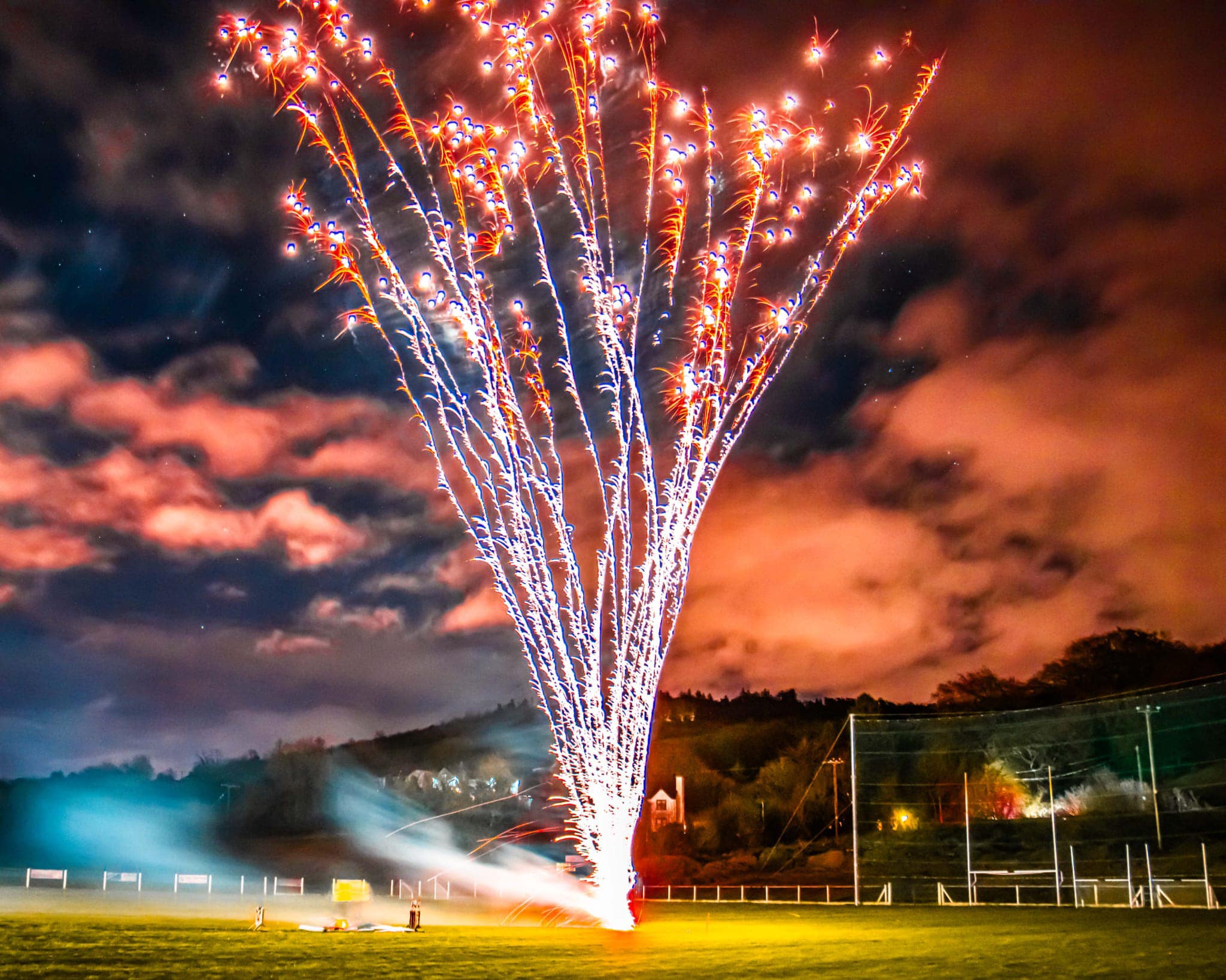 Firework display above a local field